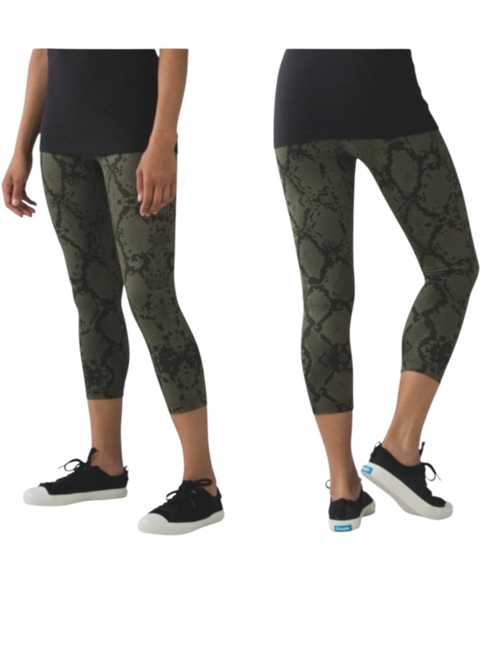 💥NWOT Lululemon Wunder Under Crop Ziggy Snake Green